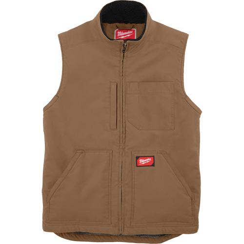 Heavy-Duty Sherpa-Lined Vest, Men's, Small, Brown Duraquip Inc