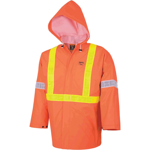 R85 Ensemble imperm&eacute;able de s&eacute;curit&eacute; 3 pi&egrave;ces ignifuge Element FR, PVC, Petit, Orange haute visibilit&eacute; Duraquip Inc