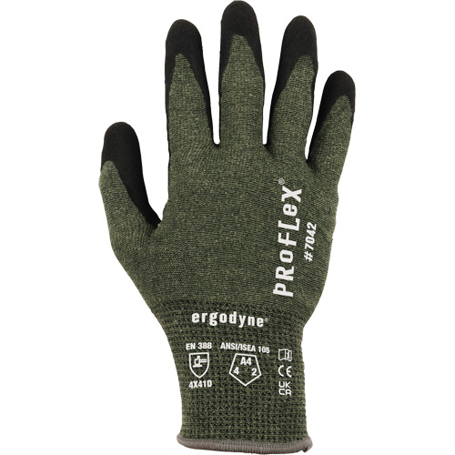Gants r&eacute;sistant &agrave; la coupe Proflex 7042, Taille Petit, Calibre 18, Rev&ecirc;tement Nitrile, Enveloppe en Aramide, ASTM ANSI niveau A4/EN 388 niveau D Duraquip Inc