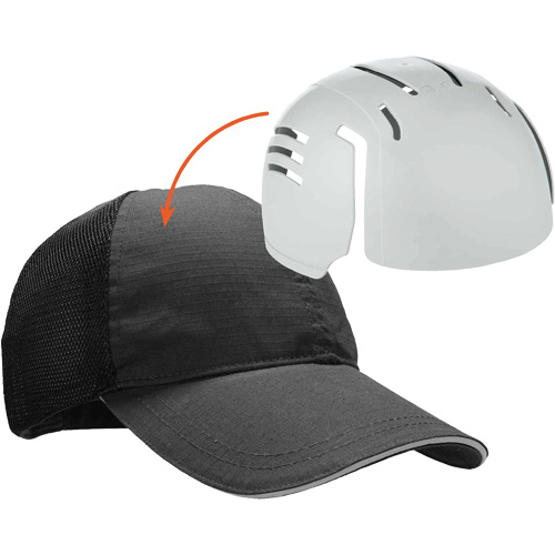 Skullerz 8946 Standard Baseball Cap with Bump Cap Insert, Black Duraquip Inc