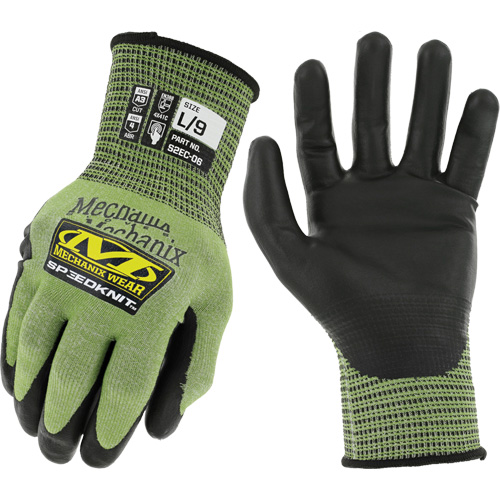 Speedknit S2EC06 Cut-Resistant Gloves, Size Small/7, 18 Gauge, Urethane Coated, HPPE/Tungsten Shell, ASTM ANSI Level A4/EN 388 Level D Duraquip Inc