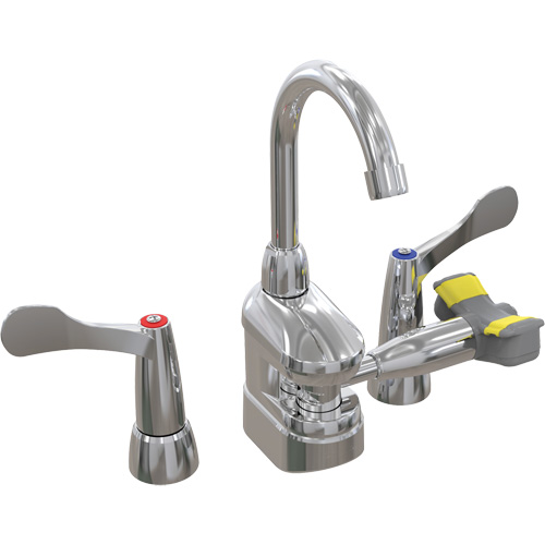 Swing-Activated Faucet/Eyewash with Wristblade Faucet Valves, Sink Mount Installation Duraquip Inc