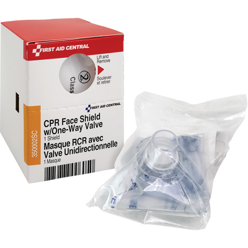SmartCompliance&reg; Refill CPR Faceshield with One-Way Valve, Single Use Faceshield, Class 2 Duraquip Inc