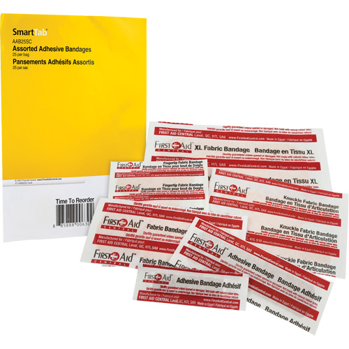 SmartCompliance&reg; Refill Adhesive Bandages, Assorted, Fabric/Plastic, Non-Sterile Duraquip Inc