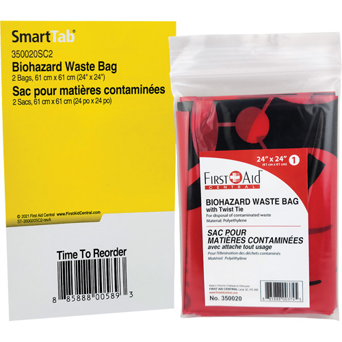 SmartCompliance&reg; Refill Waste Bags, Bio-Hazard, 24" L x 24" W Duraquip Inc
