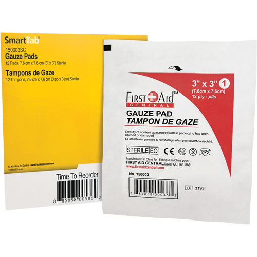 SmartCompliance&reg; Refill Gauze, Pad, 3" L x 3" W, Sterile, Medical Device Class 1 Duraquip Inc