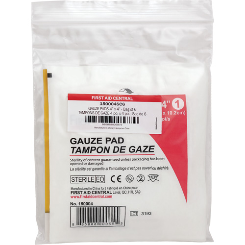 SmartCompliance&reg; Refill Gauze, Pad, 4" L x 4" W, Sterile, Medical Device Class 1 Duraquip Inc