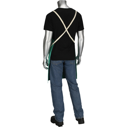 Dynamic Ironcat&reg; FR Cotton Sateen Apron, Bib, Green Duraquip Inc