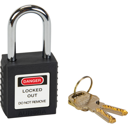 Lock for Lockouts, Safety Padlock, Keyed Different, Thermoplastic, 1-1/2" Width Duraquip Inc