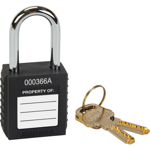 Lock for Lockouts, Safety Padlock, Keyed Different, Thermoplastic, 1-1/2" Width Duraquip Inc