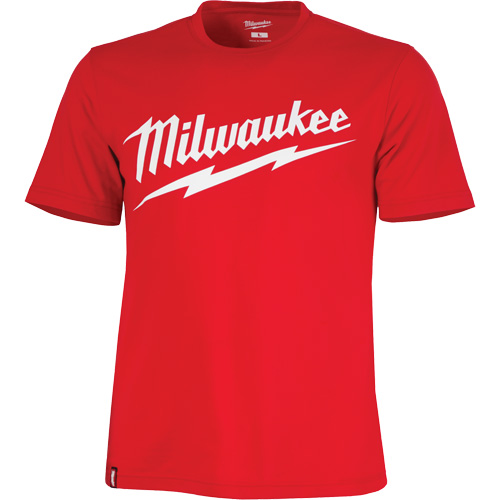 Chandail &agrave; manches courtes tr&egrave;s r&eacute;sistant avec logo Milwaukee, Hommes, Petit, Rouge Duraquip Inc