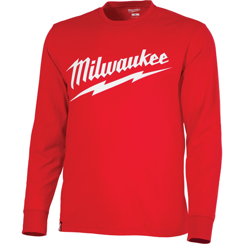Chandail &agrave; manches longues tr&egrave;s r&eacute;sistant avec logo Milwaukee, Hommes, Petit, Rouge Duraquip Inc