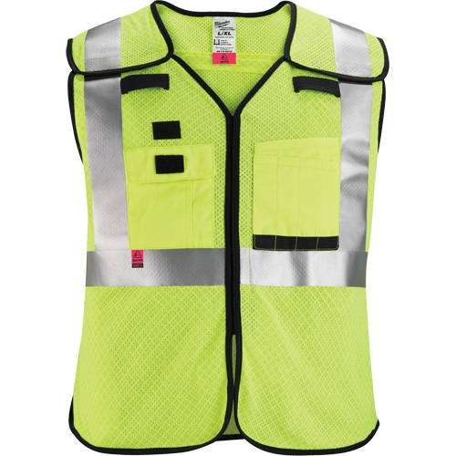 Breakaway Mesh Safety Vest, Black/High Visibility Lime-Yellow, Medium/Small Duraquip Inc