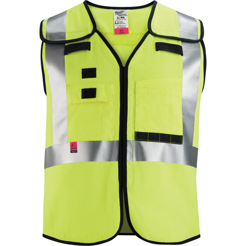 Breakaway Mesh Safety Vest, Black/High Visibility Lime-Yellow, Medium/Small Duraquip Inc