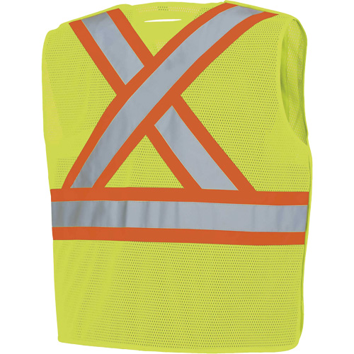 598P Tear-Away Mesh Safety Vest, High Visibility Lime-Yellow, Medium/Small, Polyester Duraquip Inc