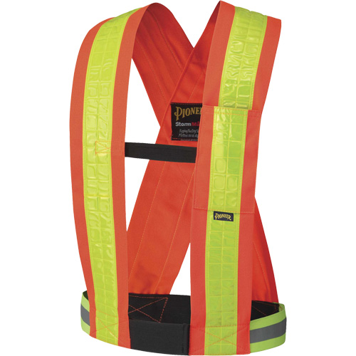 5593 Bretelles de s&eacute;curit&eacute;, Orange haute visibilit&eacute;, Couleur r&eacute;fl&eacute;chissante Jaune, Taille unique Duraquip Inc