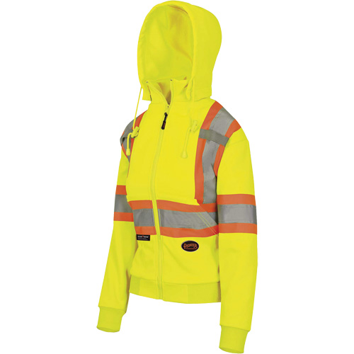 6925W Women's Zip Style Hoodie, X-Small, High Visibility Yellow Duraquip Inc
