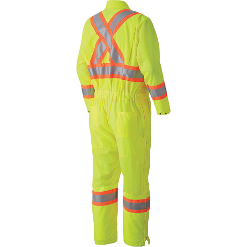 5999A Traffic Safety Coveralls, X-Small, High Visibility Lime-Yellow Duraquip Inc