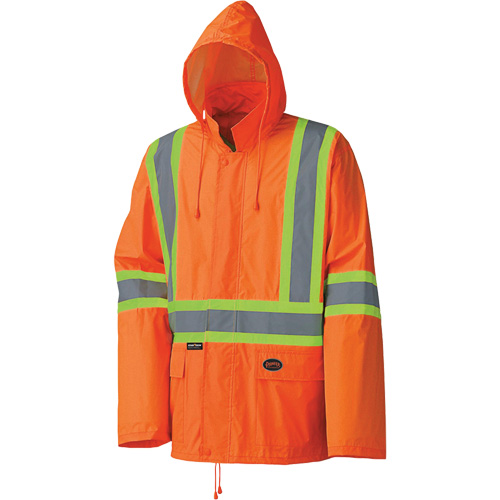 5598 Combinaison de pluie imperm&eacute;able et l&eacute;g&egrave;re, Polyester/PVC, Petit, Orange haute visibilit&eacute; Duraquip Inc