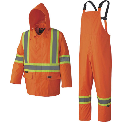 5608 Combinaison de pluie imperm&eacute;able 210D, Polyester/PVC, Petit, Orange haute visibilit&eacute; Duraquip Inc