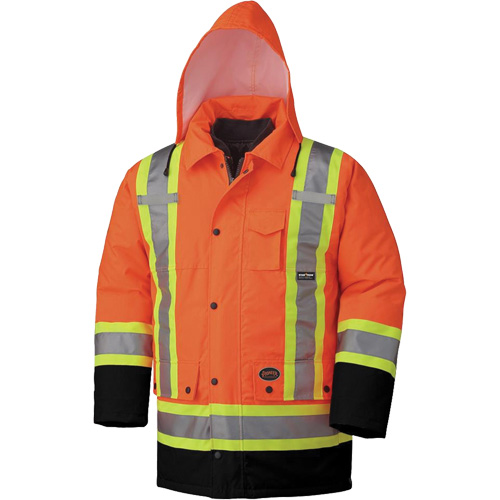 5020BB Manteau de s&eacute;curit&eacute; 7 en 1 imperm&eacute;able, Orange haute visibilit&eacute;, 2T-Grand Duraquip Inc