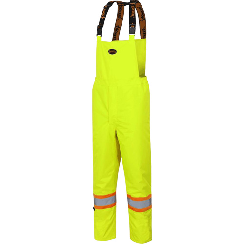5054 The Rock 300D Insulated Bib Pants, Polyester, Small, High Visibility Lime-Yellow Duraquip Inc