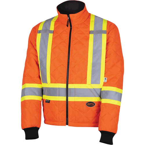 5015A Manteau matelass&eacute; pour cong&eacute;lateur, Polyester, Orange haute visibilit&eacute;, T-petit Duraquip Inc