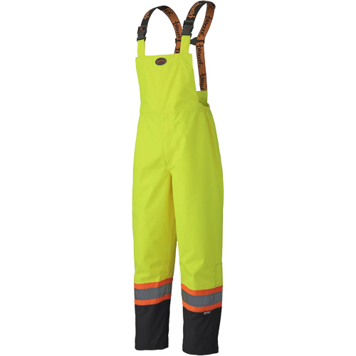 5405 300D Trilobal Ripstop Waterproof Bib Pants, Polyester, X-Small, High Visibility Lime-Yellow Duraquip Inc