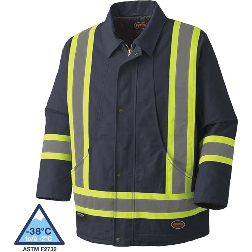 5535A Manteau en toile de coton matelass&eacute;e, Bleu marin, Petit Duraquip Inc