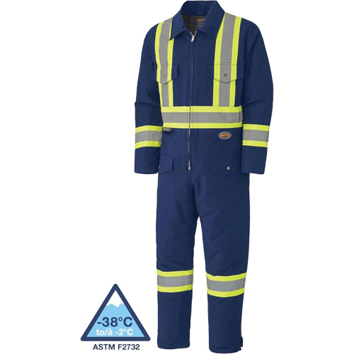5539A Quilted Duck Coveralls, Small, Navy Blue Duraquip Inc