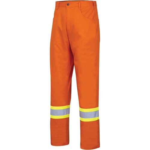 4461 Ultra-Cool Safety Pants, Cotton, 32, High Visibility Orange Duraquip Inc