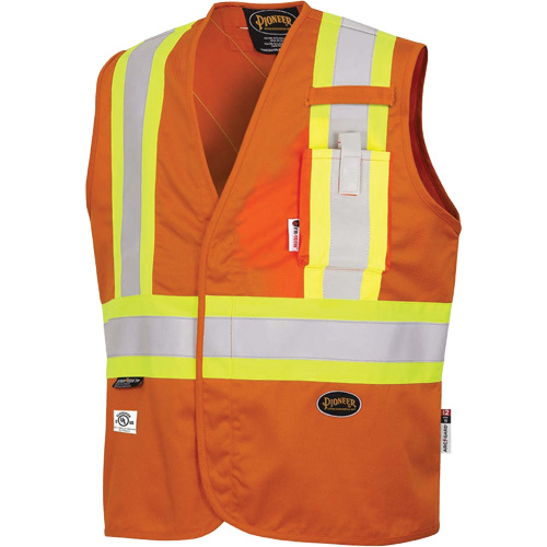 7728 FR-Tech&reg; Flame-Resistant Arc Safety Vest, Small, High Visibility Orange, 10 cal/cm² Duraquip Inc