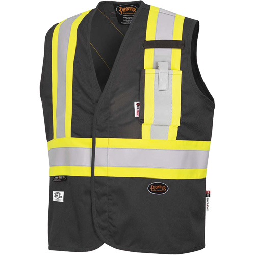 7729 FR-Tech&reg; Flame-Resistant Arc Safety Vest, Small, Black, 10 cal/cm² Duraquip Inc