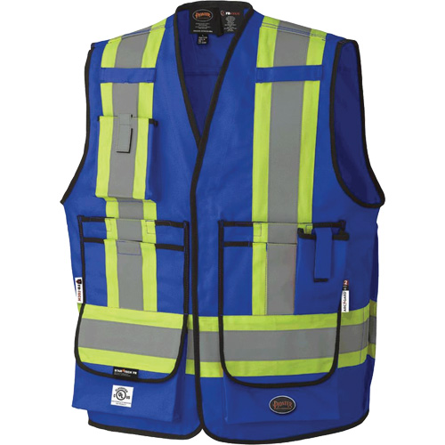 7733 FR-Tech&reg; Flame-Resistant Arc Surveyor's Vest, Small, Royal Blue, 9.7 cal/cm² Duraquip Inc