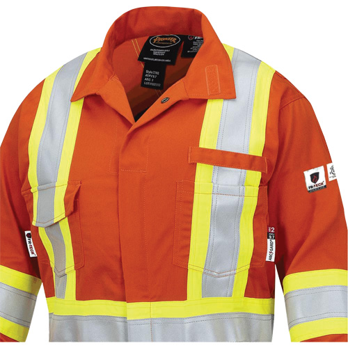 7702W FR-Tech&reg; Women's FR/Arc-Rated Coveralls, Size X-Small, High Visibility Orange, 10 cal/cm² Duraquip Inc