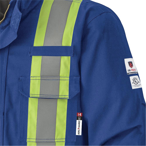 5523 Flame-Resistant Safety Parka, Small, Royal Blue, 58 cal/cm² Duraquip Inc