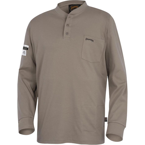 331 FR Interlock Henley Shirt, Small, Beige Duraquip Inc
