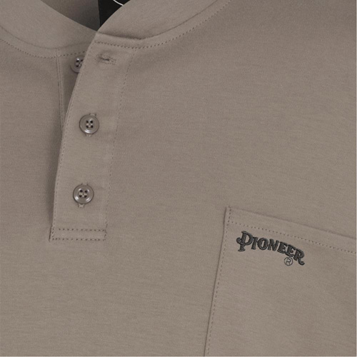 331 FR Interlock Henley Shirt, Small, Beige Duraquip Inc