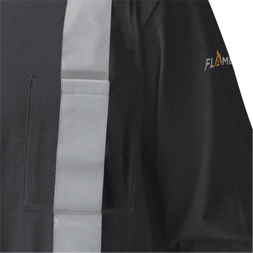 340SFA Flame-Resistant Long-Sleeved Safety Shirt, Small, Black Duraquip Inc