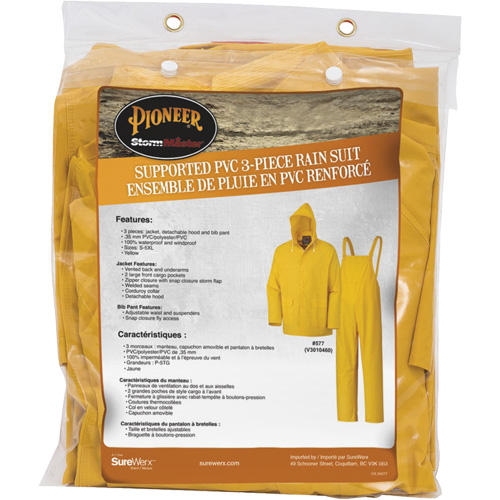577 V&ecirc;tements imperm&eacute;ables 3 morceaux, Polyester/PVC, 6T-Grand, Jaune Duraquip Inc
