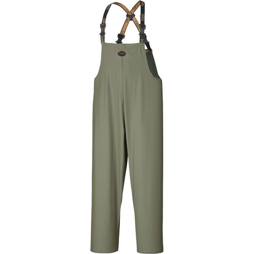 D7020 Dry King&reg; Stretch Bib Pants, X-Small, Polyurethane, Green Duraquip Inc