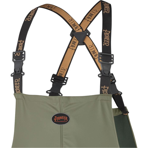 D7020 Dry King&reg; Stretch Bib Pants, X-Small, Polyurethane, Green Duraquip Inc