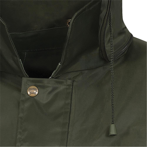 D8120J Manteau &agrave; capuchon ind&eacute;chirable Nailhead pour planteur d'arbres, Polyester/PVC, T-petit, Vert Duraquip Inc