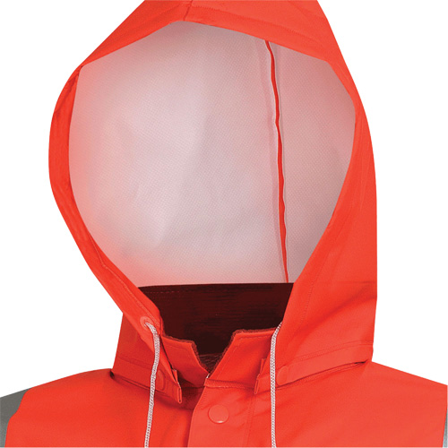 576J High-Visibility FR Rain Jacket, Small, High Visibility Orange Duraquip Inc