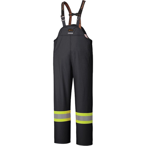 5895BK Flame-Resistant Waterproof Stretch Bib Pants, X-Small, Black Duraquip Inc
