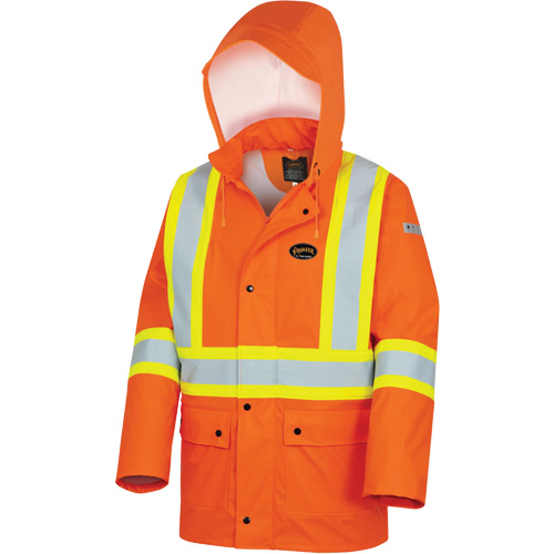 5892PKT High-Visibility FR Waterproof Safety Jacket, X-Small, High Visibility Orange Duraquip Inc