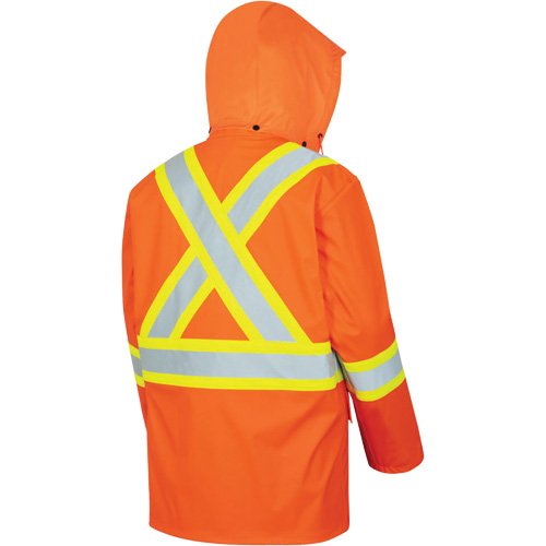 5892PKT High-Visibility FR Waterproof Safety Jacket, X-Small, High Visibility Orange Duraquip Inc