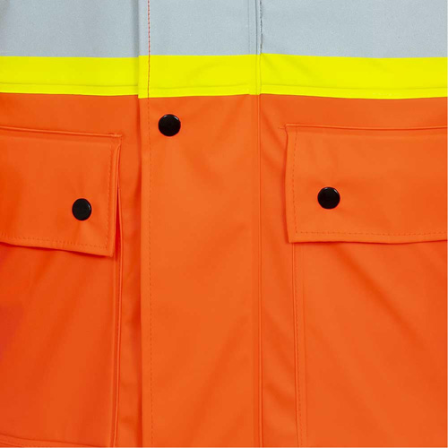 5892PKT High-Visibility FR Waterproof Safety Jacket, X-Small, High Visibility Orange Duraquip Inc
