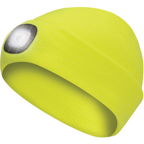 5676 Knit Toque with LED Headlight, Fleece Lining, One Size, High Visibility Yellow Duraquip Inc