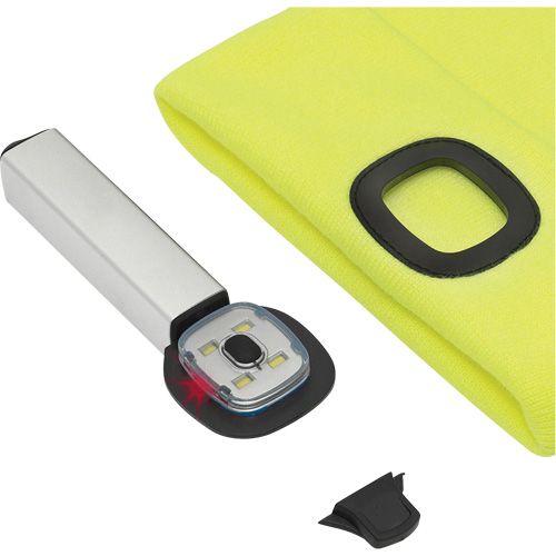 5676 Knit Toque with LED Headlight, Fleece Lining, One Size, High Visibility Yellow Duraquip Inc